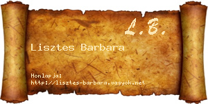 Lisztes Barbara névjegykártya
